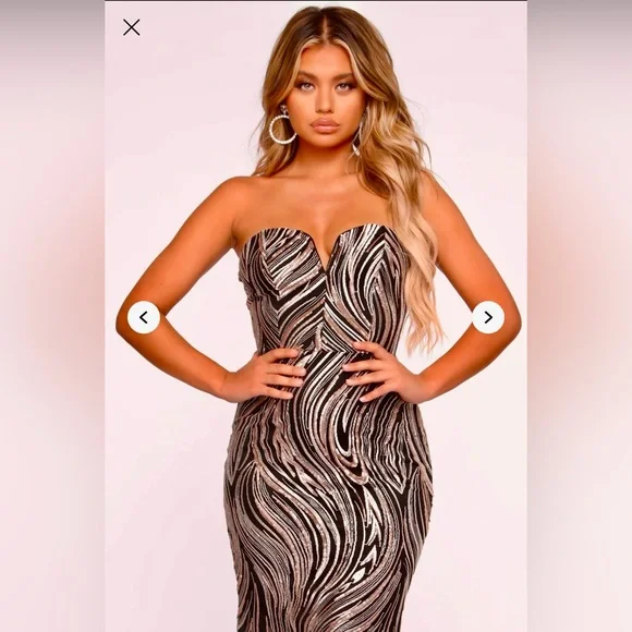 Women’s soiéblu strapless sequin maxi dress S - Picture 2 of 12